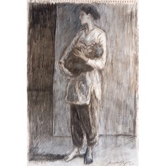 Arsalan Naqvi, 14 x 21 Inch, Charcoal on Paper, Figurative Painting, AC-ARN-202